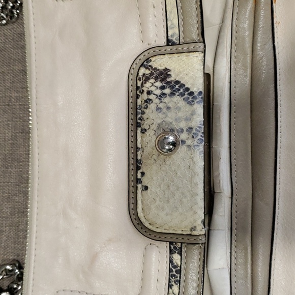 Coach kristin willow  small cream leather womens  shoulder bag with chain straps - Picture 4 of 14